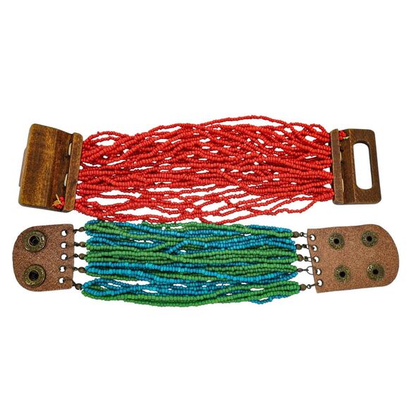 Large Bohemian Jewelry Lot Seed Bead Natural Stones Wood Glass Colorful Bold - Picture 4 of 10